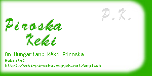 piroska keki business card